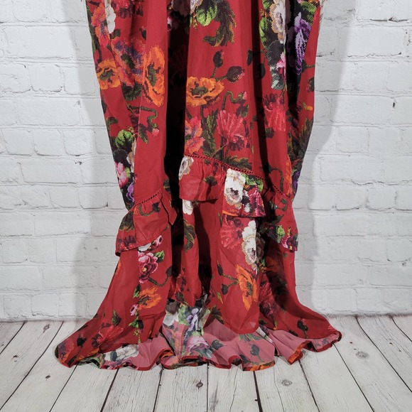 Hope & Ivy Maternity Flutter Sleeve Midi Tea Dress In Mixed Floral 6 NWT - Picture 5 of 14